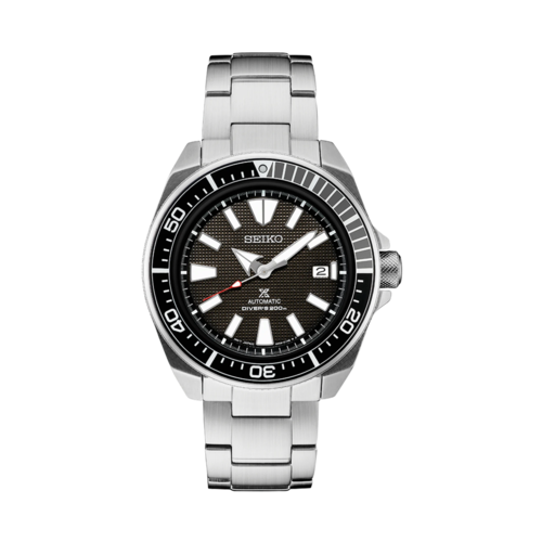 Seiko Mens Prospex Automatic Diver Stainless Steel Watch, Black 3-D Pressed Patterned Dial - SRPF03.png