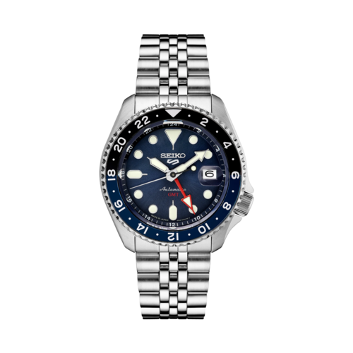 Seiko Mens 5 Sports SKX Sports Style GMT Stainless Steel Watch, Blue Dial - SSK003.png