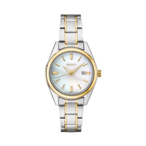 Seiko Ladies Essentials Two-Tone Stainless Steel Watch, Mother-of-Pearl Dial - SUR636.png