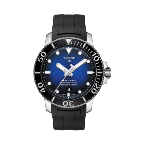 Tissot Seastar 1000 Black Rubber Strap Watch, Graded Black-Blue Dial, 43mm - T1204071704100.png