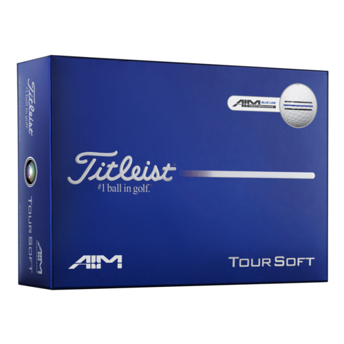 Titleist Tour Soft AIM Golf Balls White/Blue, 2026 - T4015S-AIMB.png