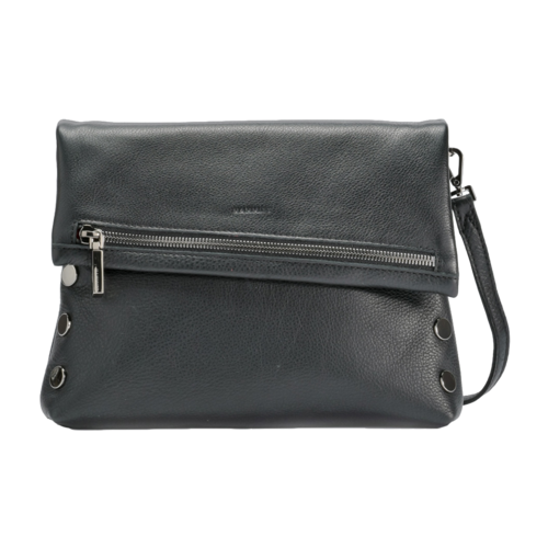 Hammitt VIP Med Zippered Leather Crossbody Clutch, Black/Gunmetal - VIPMED-BLK-GM.png