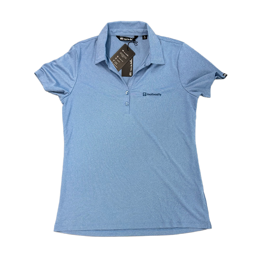 'Motivosity' Blue Travis Mathews Polo - Women's