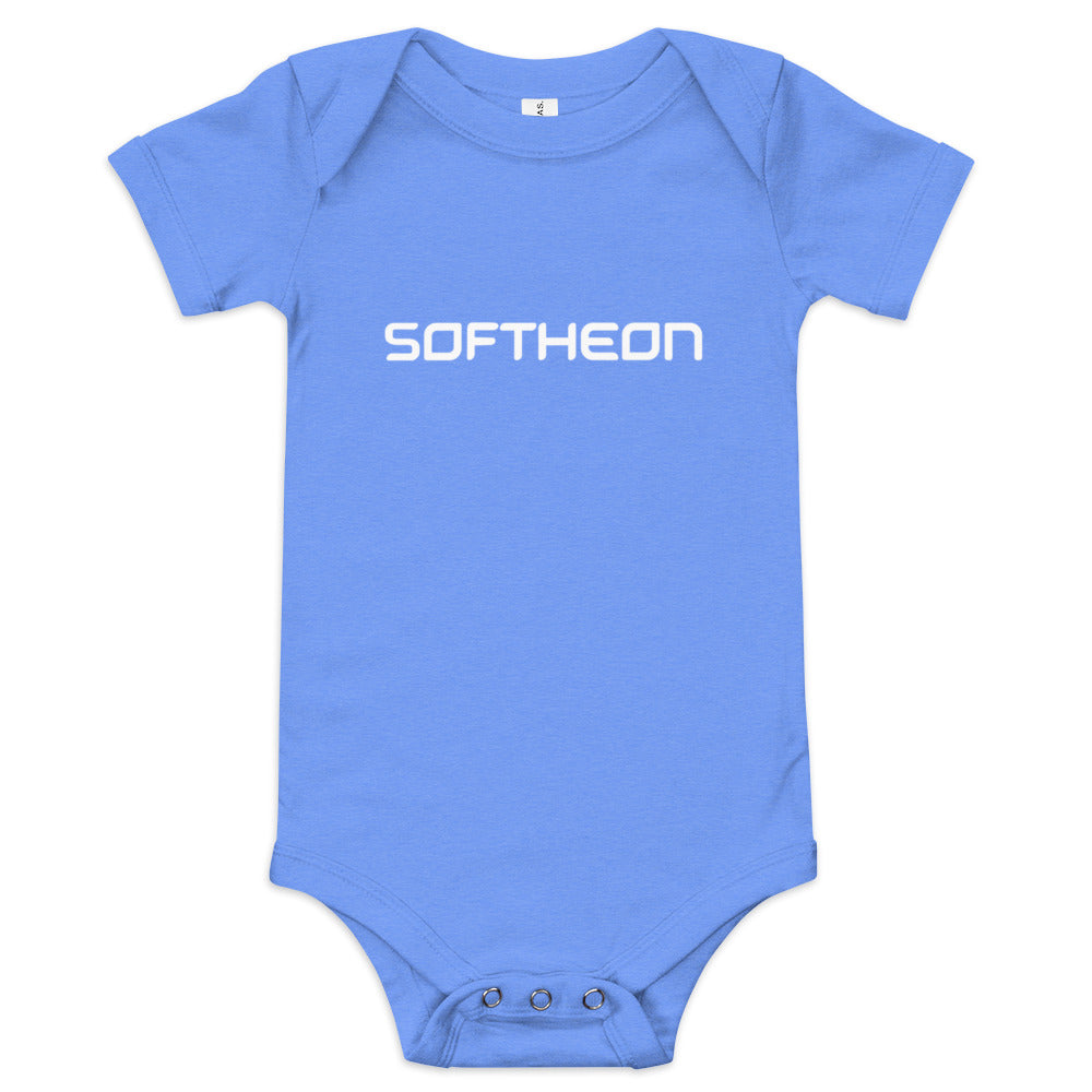 Softheon Baby Short Sleeve One-Piece — Heather Columbia Blue