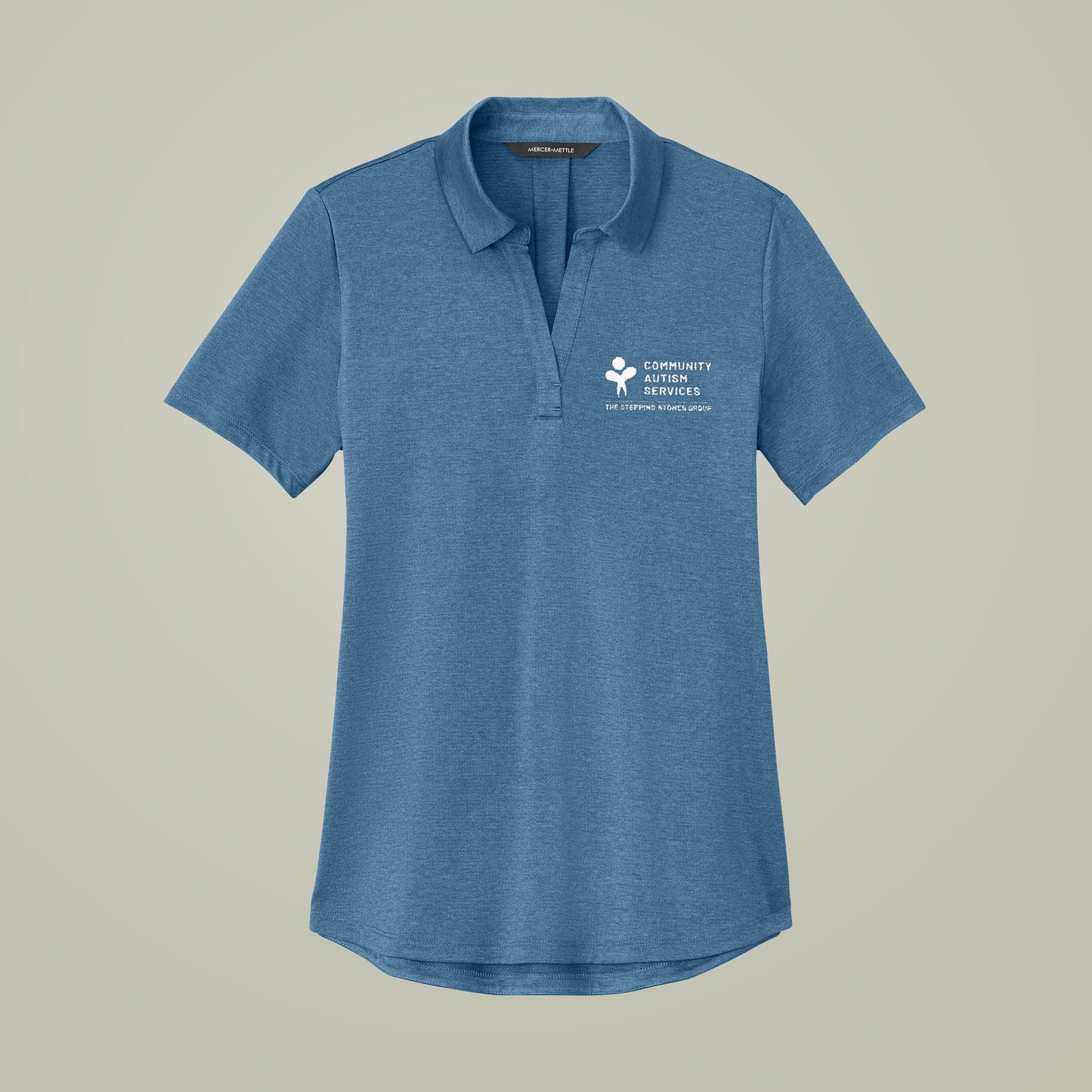 CAS Mercer+Mettle Women's Recharge Jersey Polo — Harbor Blue Heather