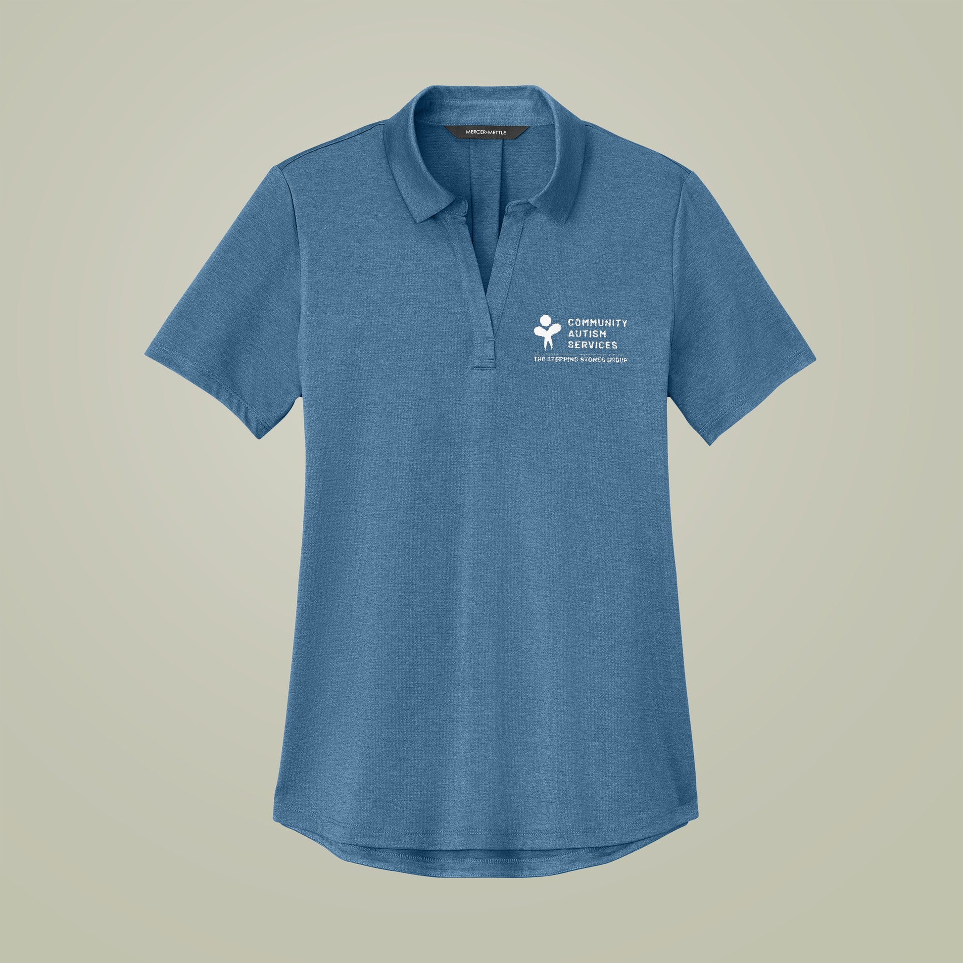 CAS Mercer+Mettle Women's Recharge Jersey Polo — Harbor Blue Heather