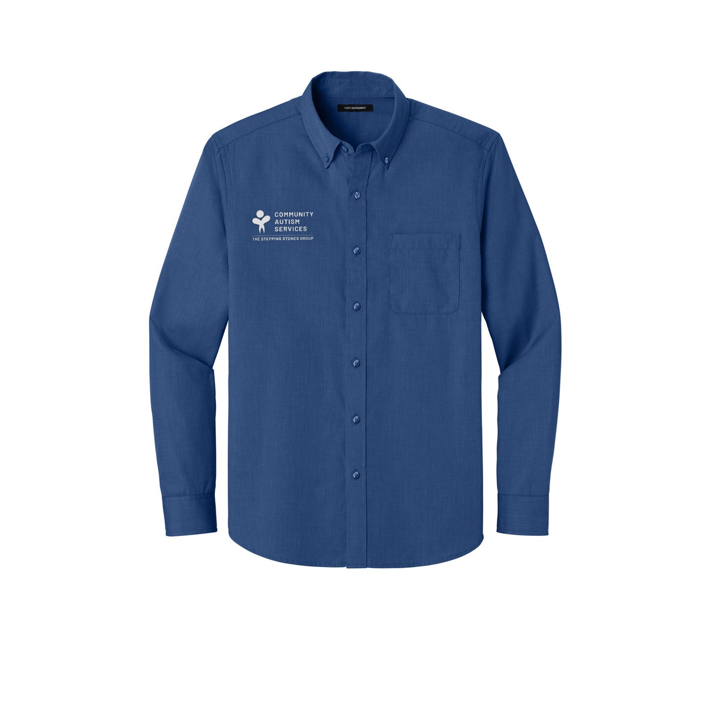 CAS Port Authority Long Sleeve Nailhead Easy Care Shirt — Mediterranean Blue