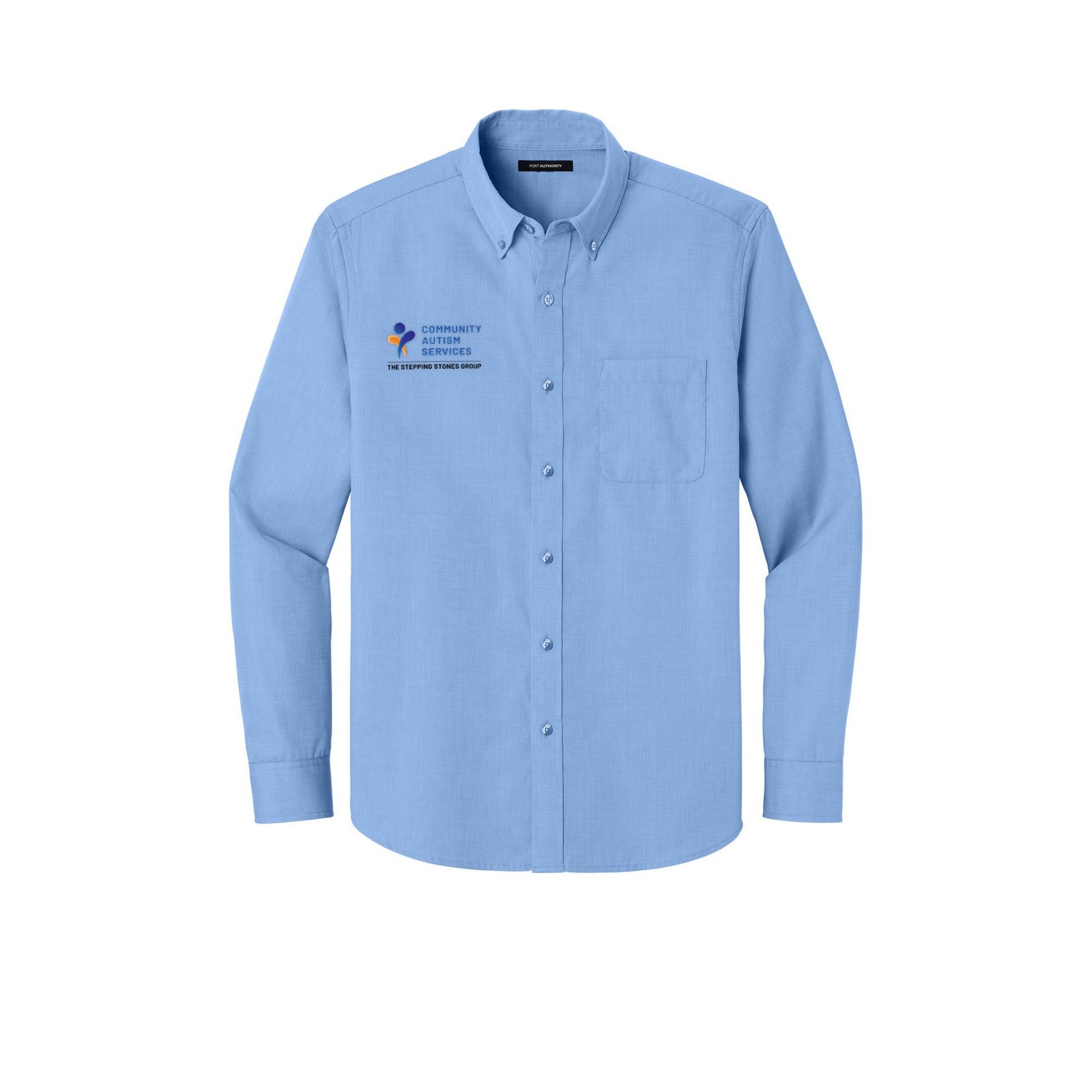CAS Port Authority Long Sleeve Nailhead Easy Care Shirt — Swiss Blue