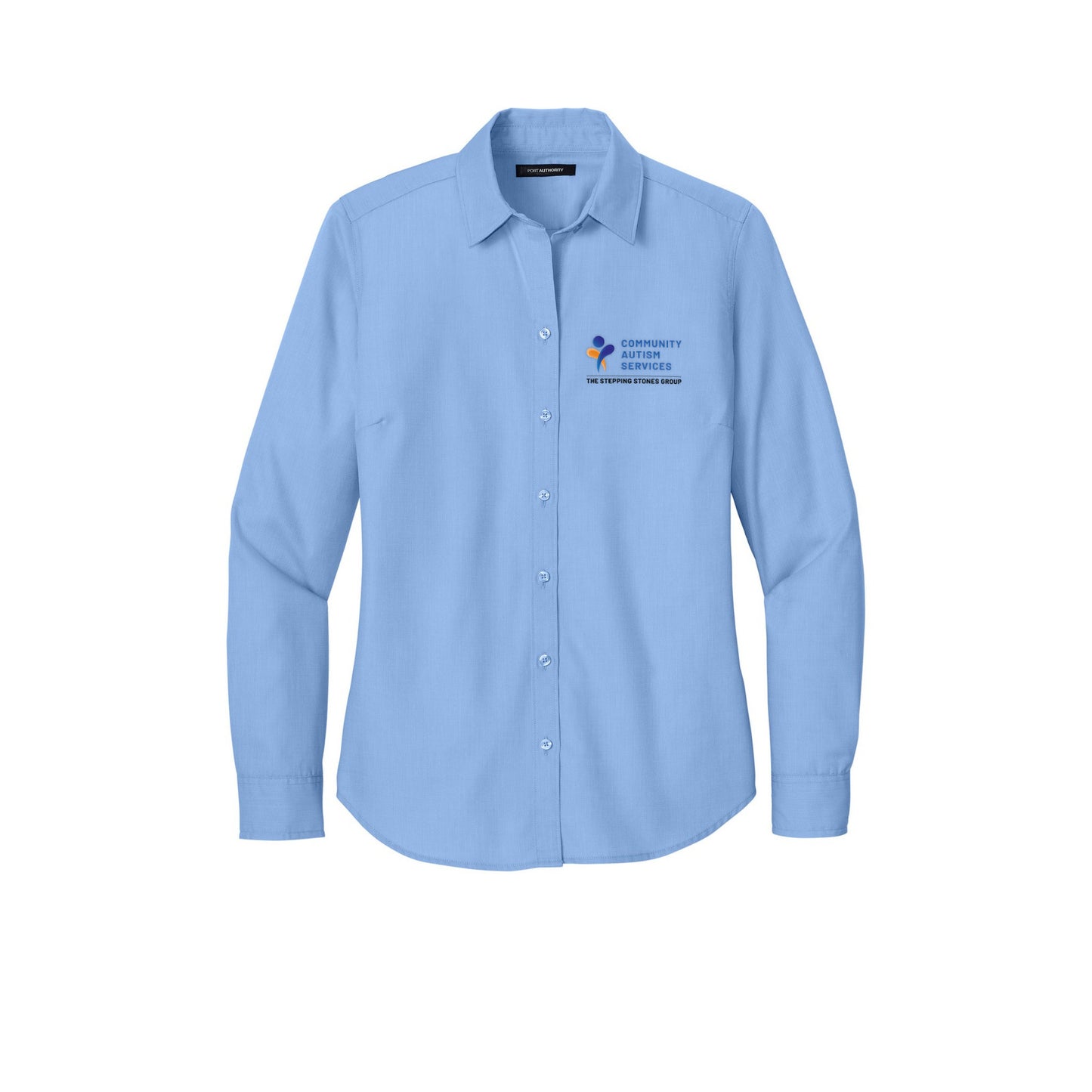 CAS Port Authority Women's Long Sleeve Nailhead Easy Care Shirt — Swiss Blue