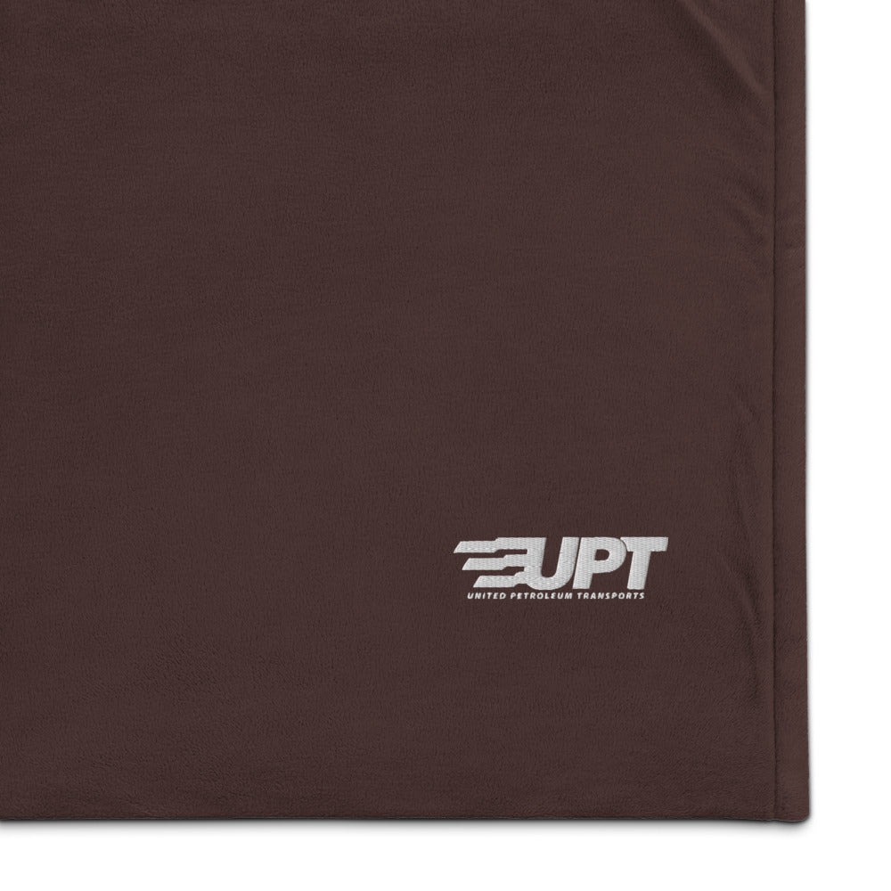 UPT Premium Embroidered Sherpa Blanket — Fireside Brown
