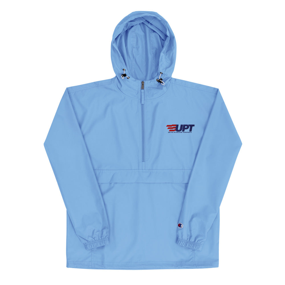 UPT Embroidered Champion Packable Jacket — Light Blue