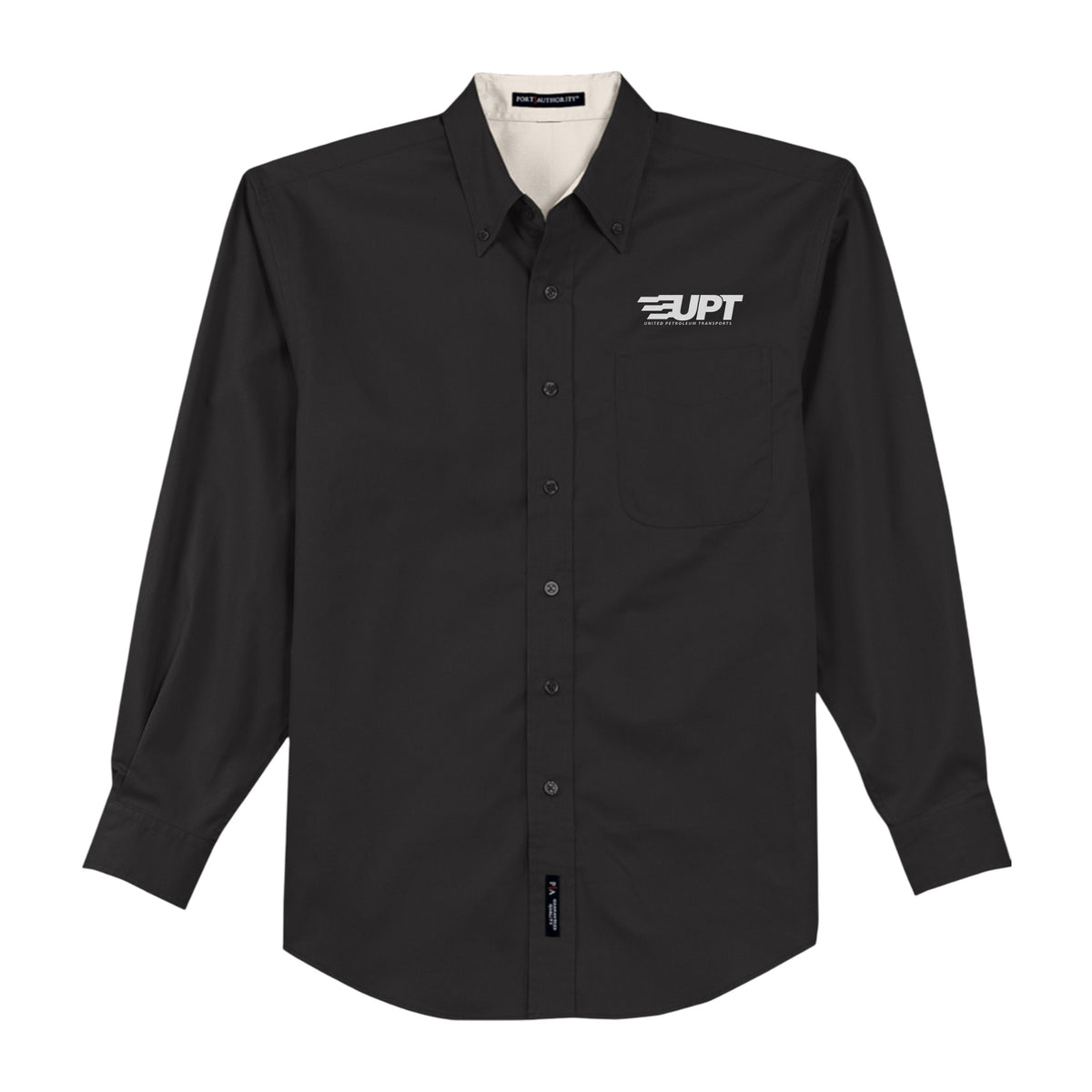 UPT Port Authority® Unisex Long Sleeve Shirt - Dark — Black/Light Stone