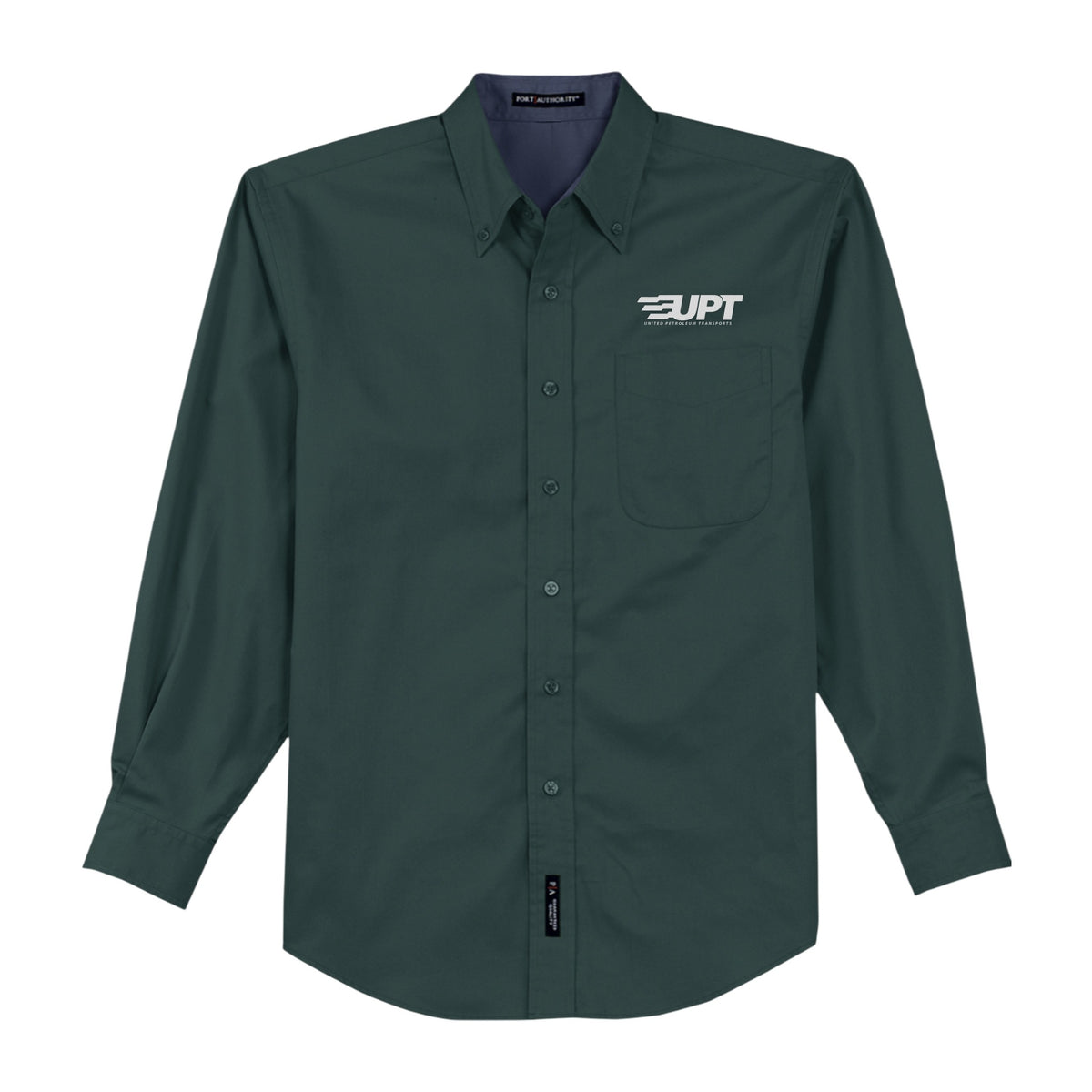 UPT Port Authority® Unisex Long Sleeve Shirt - Dark — Dark Green/Navy