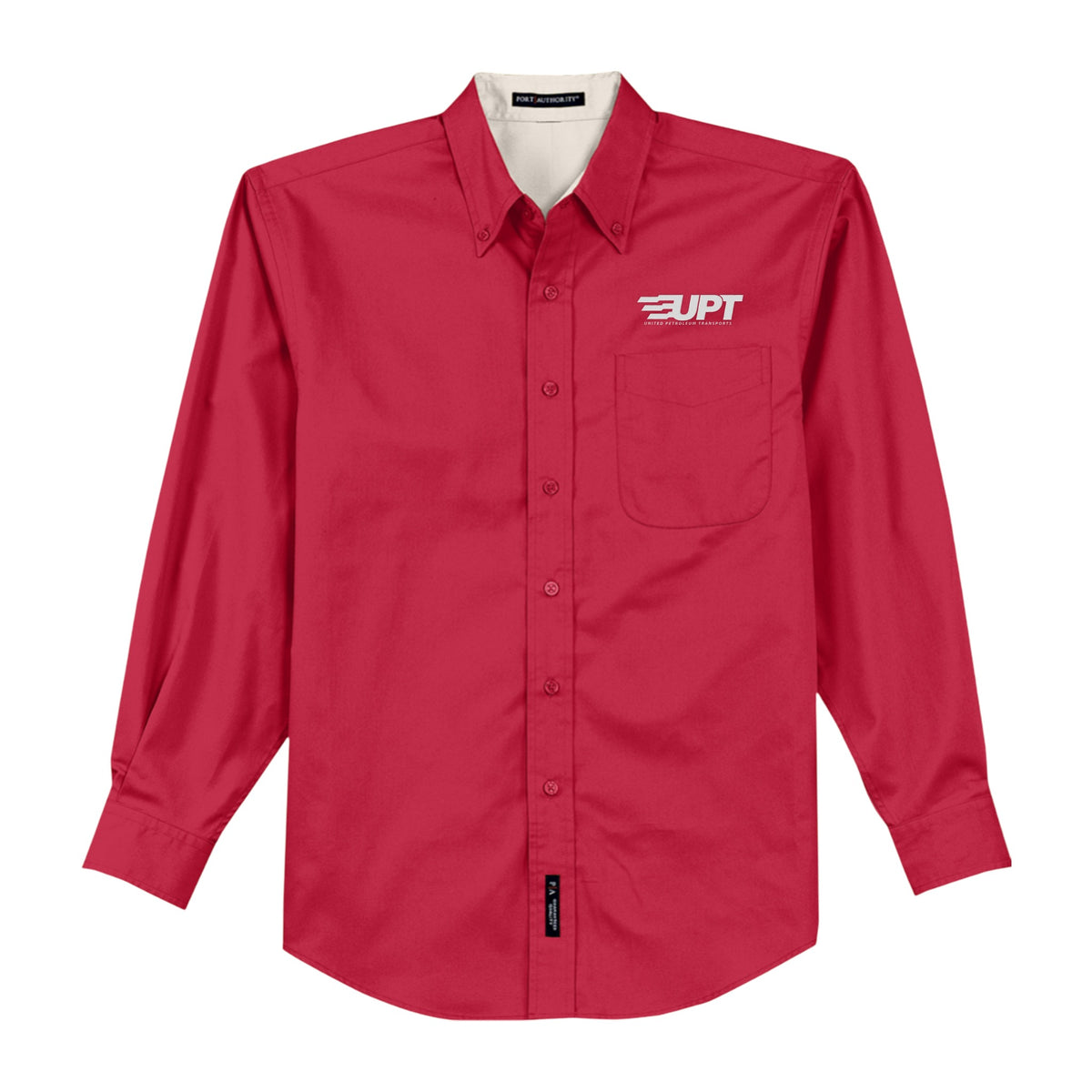 UPT Port Authority® Unisex Long Sleeve Shirt - Dark — Red/Light Stone