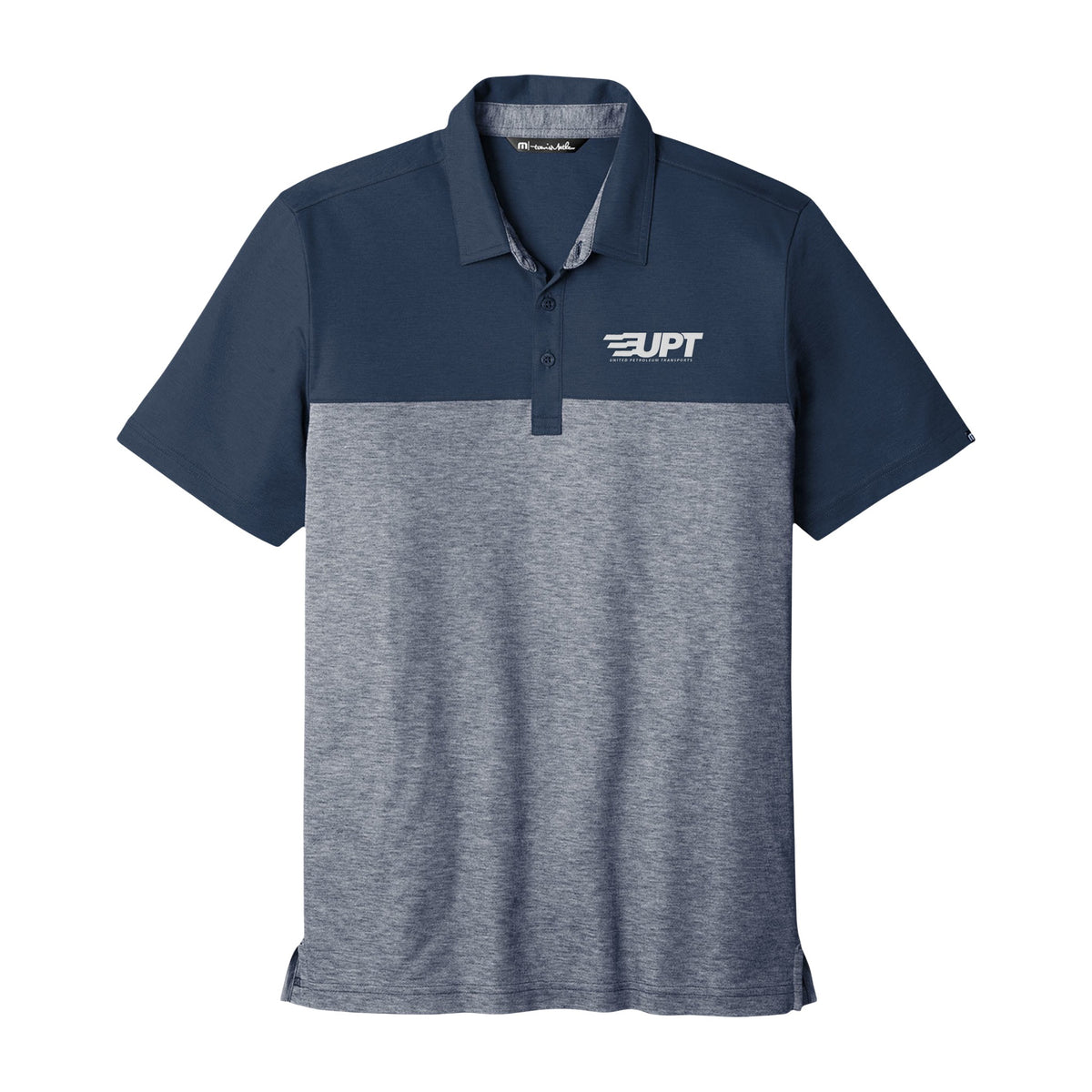 UPT Travis Mathew Men's Oceanside Blocked Polo — Blue Nights/ Blue Nights Heather